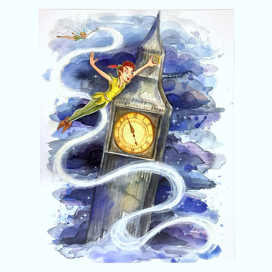 Peter Pan "Away We Go!" Disney Watercolor Art Print