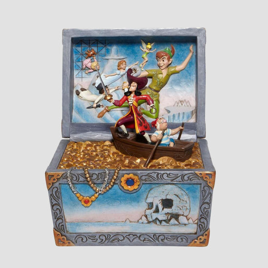Load image into Gallery viewer, Peter Pan Treasure Chest Scene Jim Shore Disney Traditions Statue
