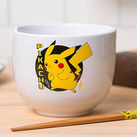 Pikachu Pokemon 5" Ceramic Bowl with Chopsticks