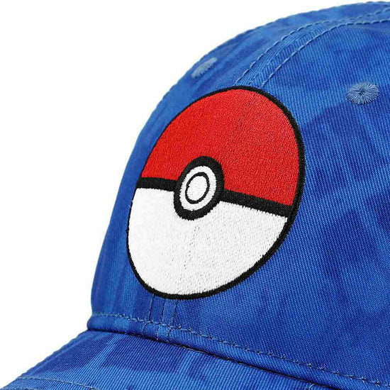 Load image into Gallery viewer, Pokemon Embroidered Pokeball Blue Tye Dye Hat
