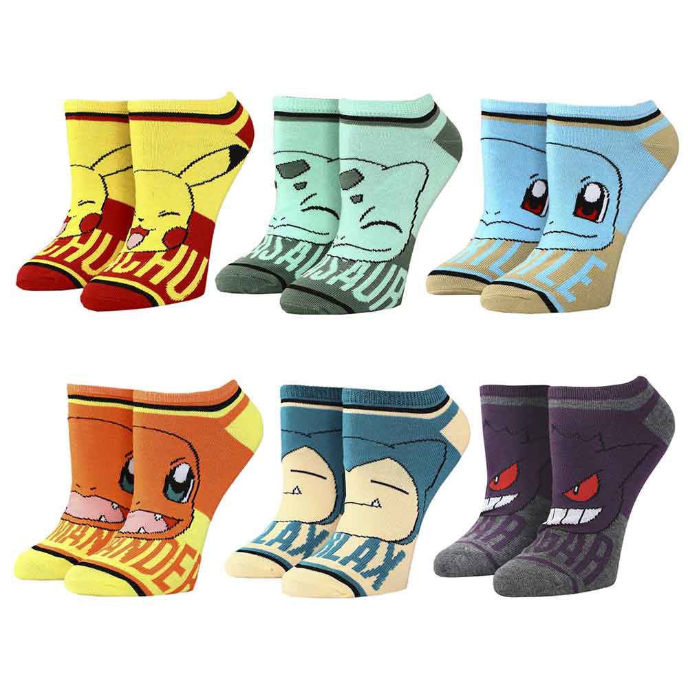 Pokemon Character Ankle Socks 6 Pair Set