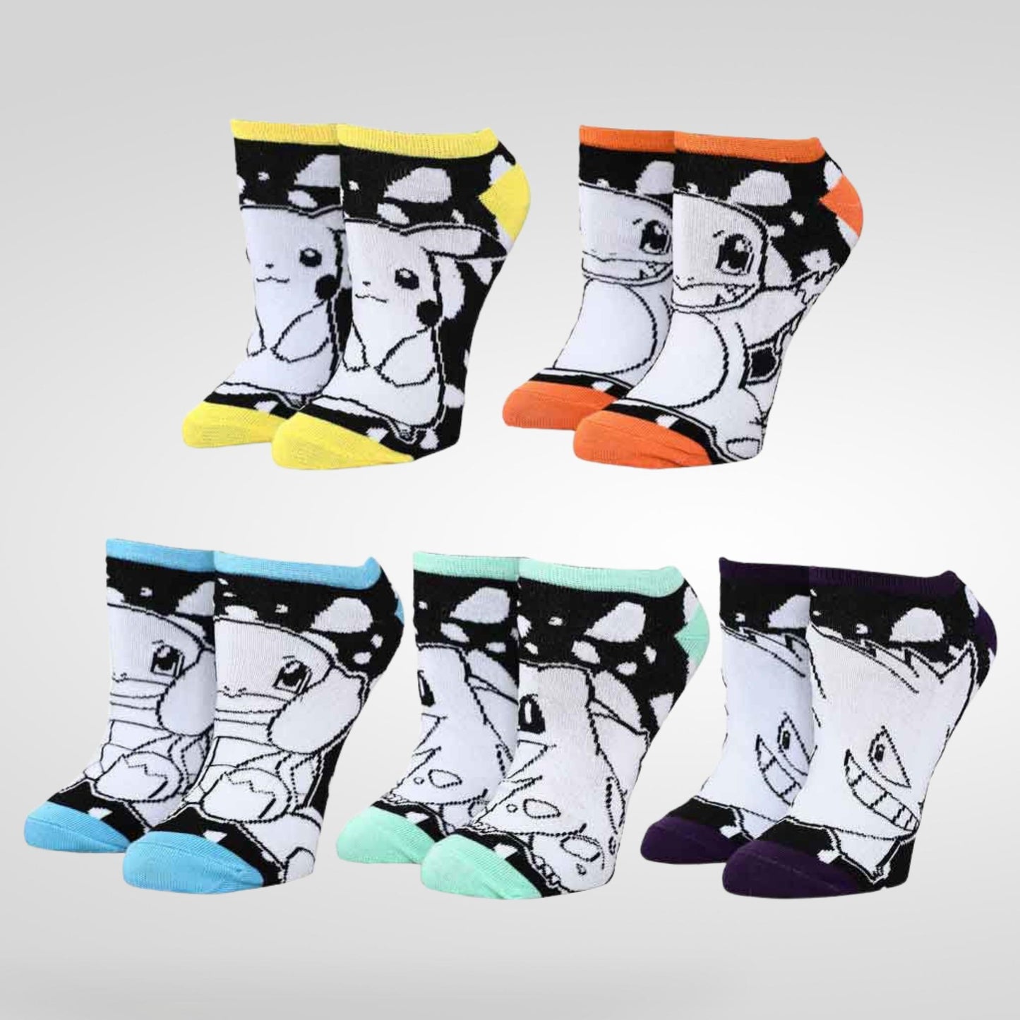 Pokemon Black and White Character Ankle Socks 5 Pack
