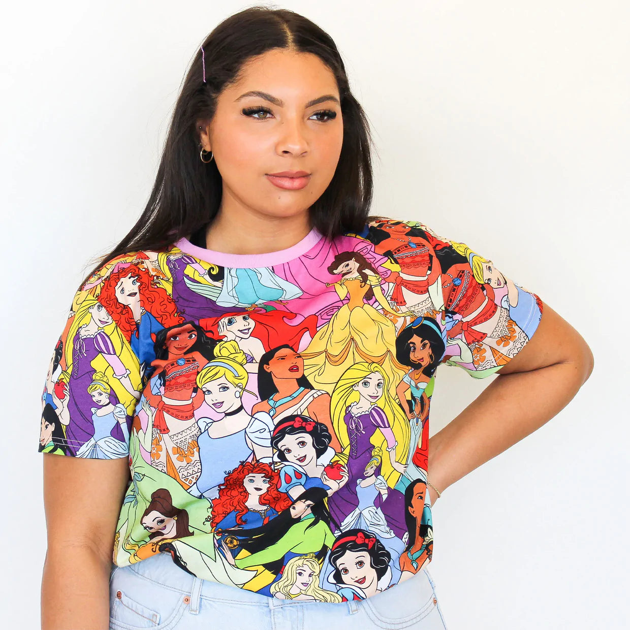 Load image into Gallery viewer, Disney Princesses AOP Unisex T-Shirt by Cakeworthy
