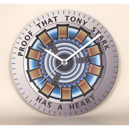 Arc Reactor "Proof that Tony Stark Has a Heart" (Marvel Avengers) 10" Wood Wall Clock