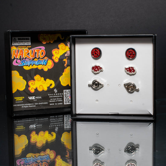 Naruto Akatsuki Enamel Stud Earring 3 Pack