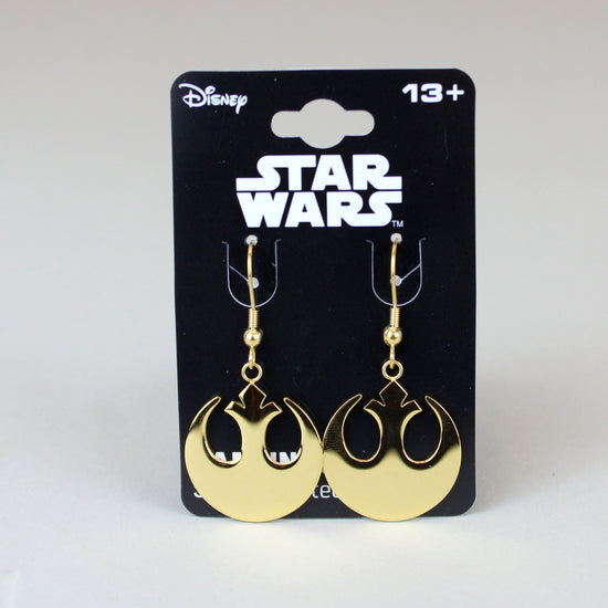 Rebel Alliance Symbol Gold Dangle Earrings
