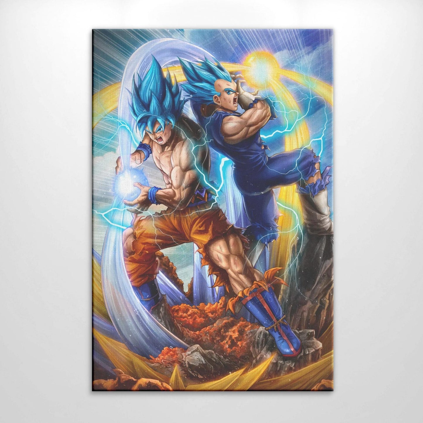 Super Saiyan Blue Goku and Vegeta (Dragon Ball Super) Poster for