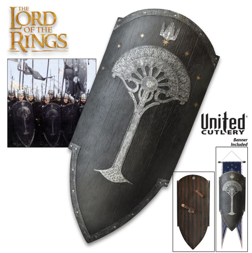 Load image into Gallery viewer, Gondor Shield and Banner Lord of the Rings Full-Scale Replica
