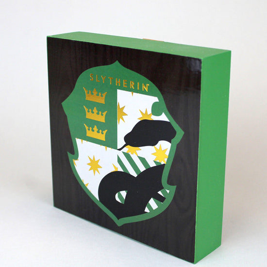 Load image into Gallery viewer, Slytherin House (Harry Potter) Shield Block Sign
