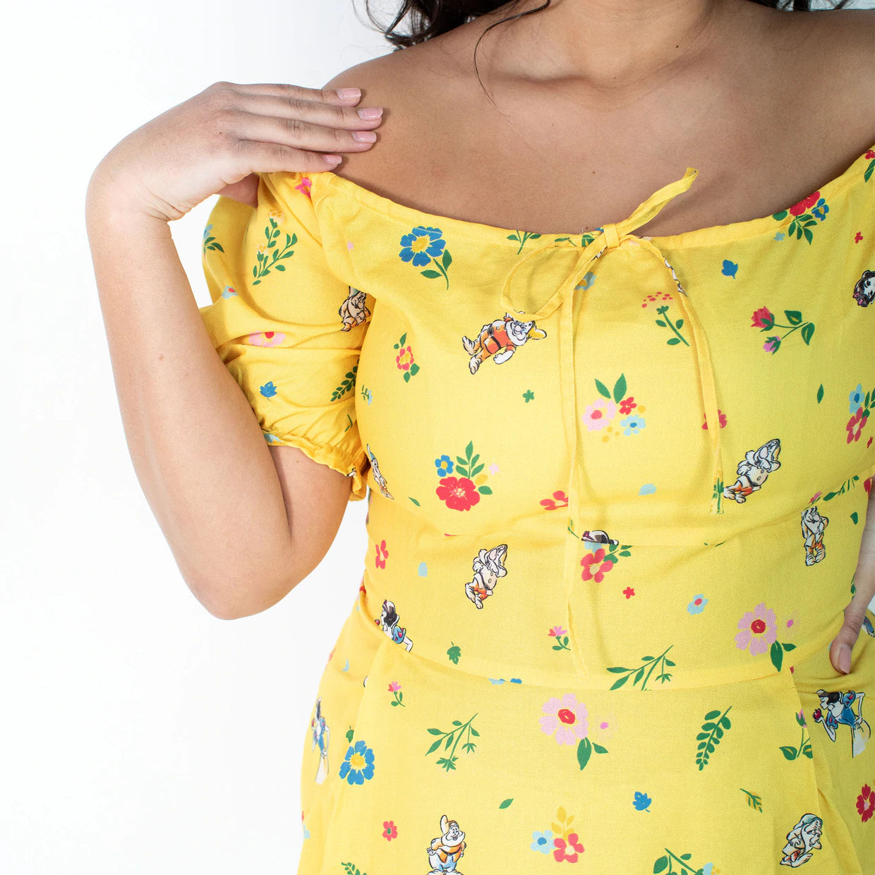 Snow White (Disney) Puffy Sleeve Button-Up Dress by Cakeworthy