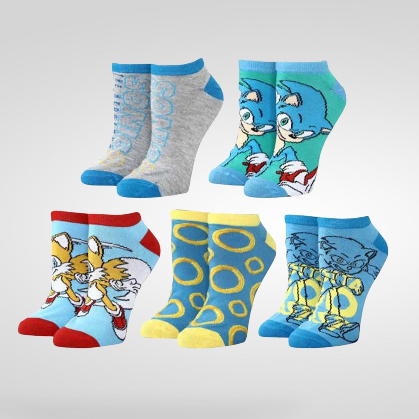 Sonic the Hedgehog Ankle Socks 5 Pair Set