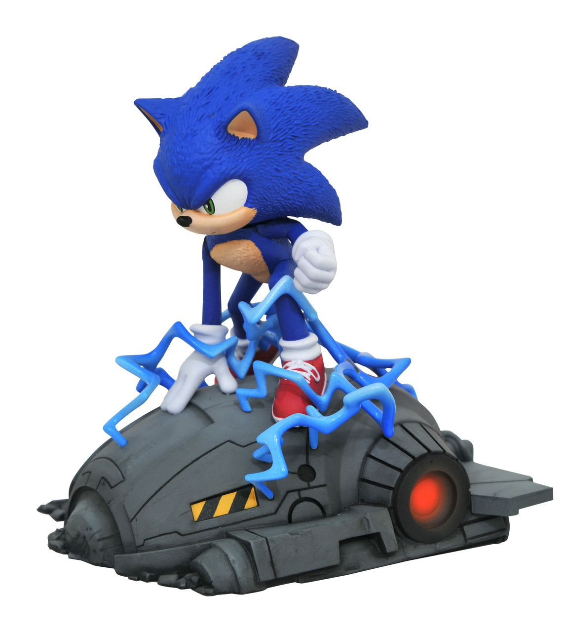 Diamond Select Toys Sonic the Hedgehog Movie Sonic Gallery 5-in Statue   Based on the hit movies, this 5-inch sculpture shows Sonic standing on one  of Dr. Robotnik's drones, about to take