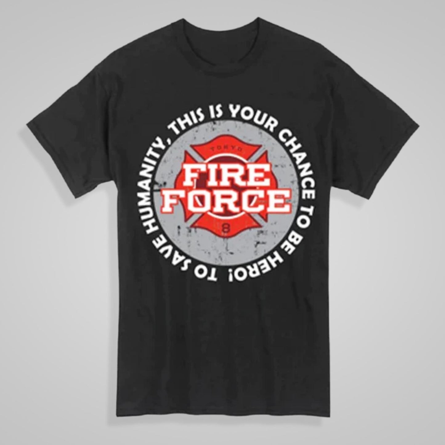 *Clearance* Special Fire Force Company 8 Logo (Fire Force) Unisex Black Shirt