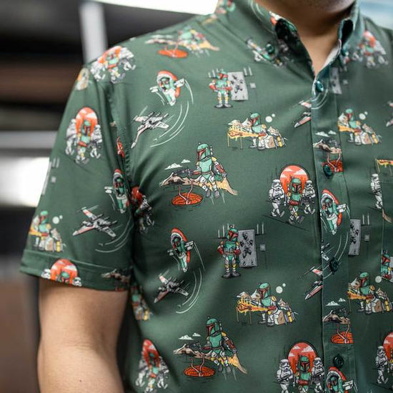 Load image into Gallery viewer, Boba Fett &amp;quot;A Bounty A Day&amp;quot; (Star Wars) Button Up Shirt by RSVLTS
