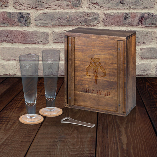 Mythosaur Skull (Star Wars: The Mandalorian) Wooden Beverage Glass Gift Set