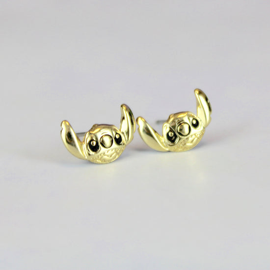Stitch Head (Lilo & Stitch) Gold Disney Couture Stud Earrings