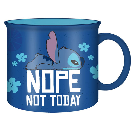 Load image into Gallery viewer, Stitch &amp;quot;Nope Not Today&amp;quot; (Lilo and Stitch) Disney 20oz. Ceramic Campfire Mug
