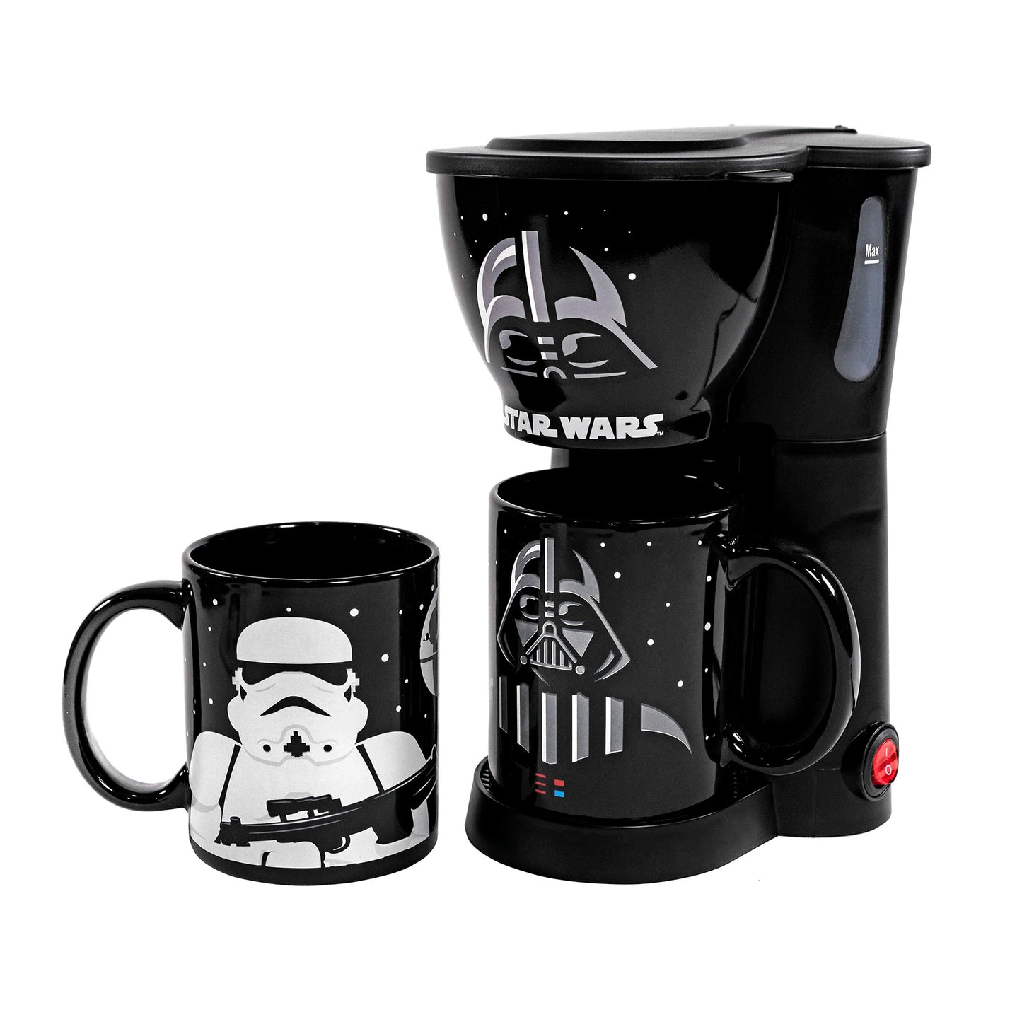 Darth Vader & Stormtrooper (Star Wars) Single Cup Coffee Maker Gift Set with Mugs