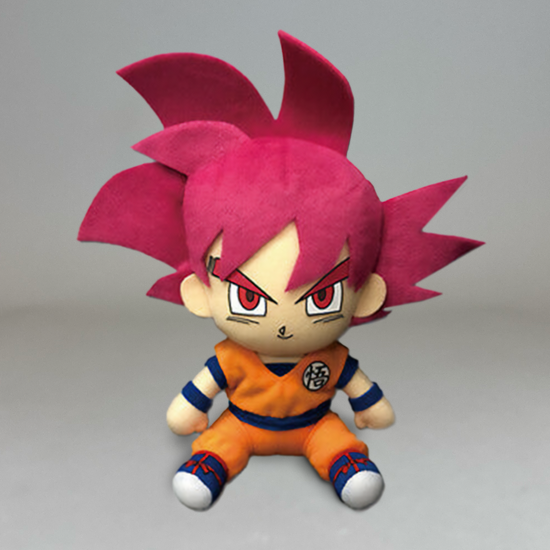 Load image into Gallery viewer, Super Saiyan God Goku 7&amp;quot; Sitting Plush
