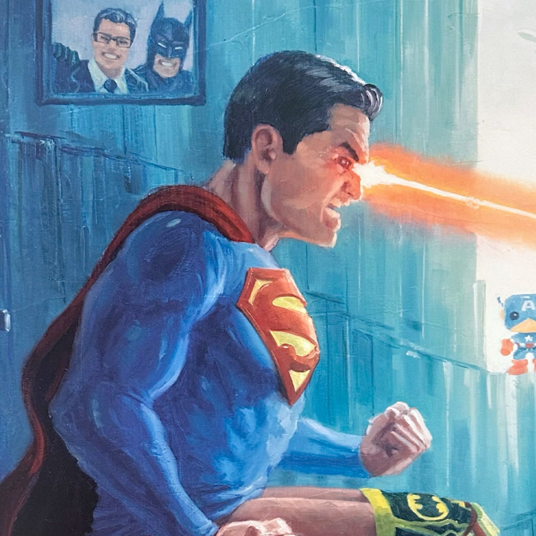 Superman Bathroom Parody Art Print – Collector's Outpost