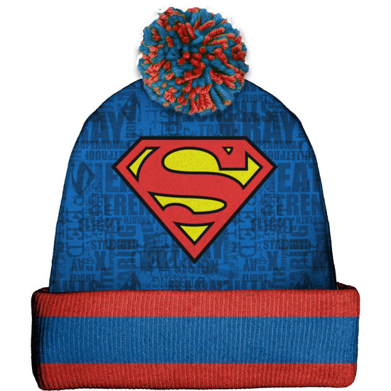 Load image into Gallery viewer, Superman (DC Comics) Knit Winter Pom Beanie Hat
