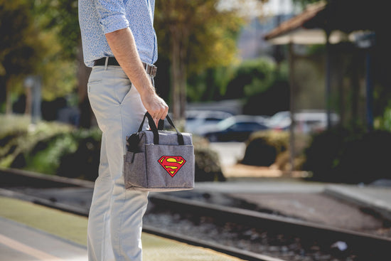 Superman Logo (DC Comics) Heather Gray Insulated Lunch Tote Bag
