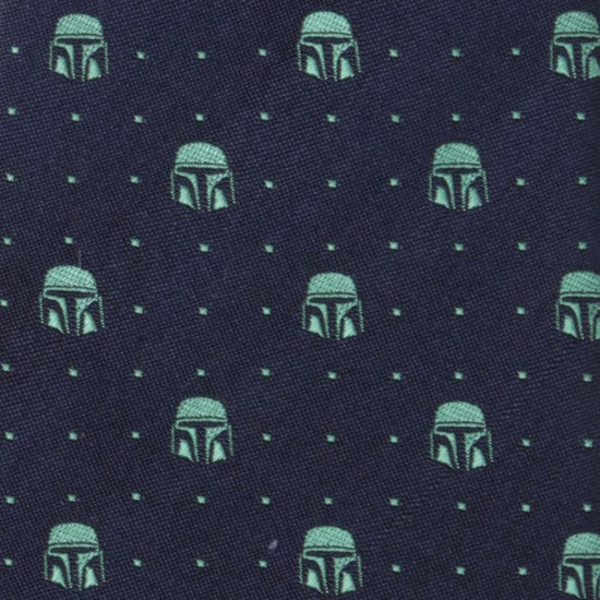 Star Wars: The Mandalorian Helmet Dotted Navy Fine Silk Necktie