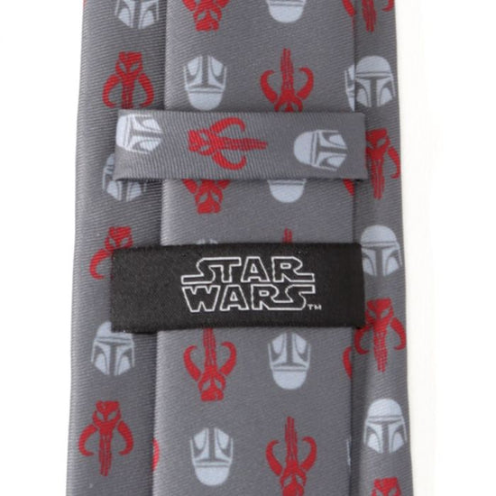 Mandalorian Icons (Star Wars) Gray & Red Fine Neck Tie