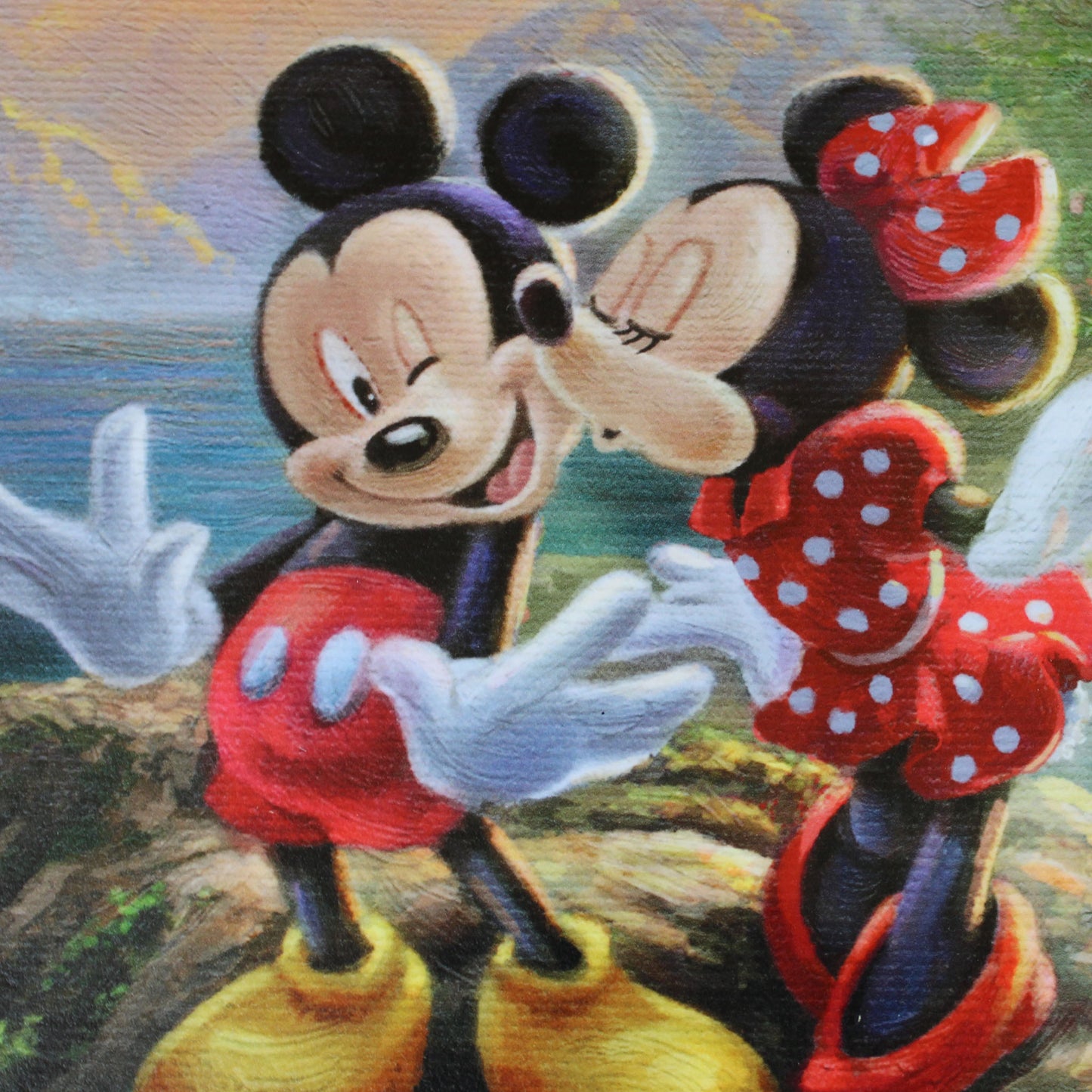 "Sweetheart Cove" (Disney) Mickey and Minnie Thomas Kinkade Framed Art Print