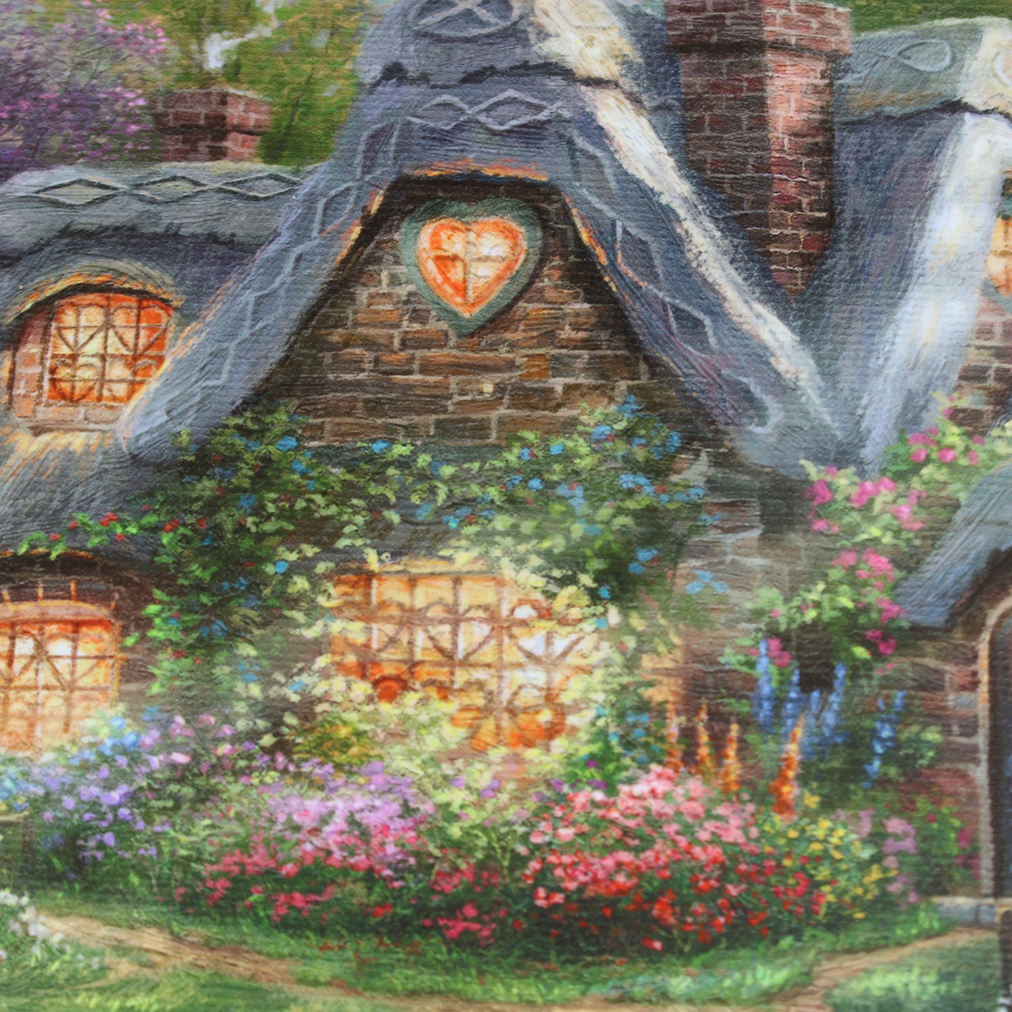 Load image into Gallery viewer, &amp;quot;Sweetheart Cove&amp;quot; (Disney) Mickey and Minnie Thomas Kinkade Framed Art Print
