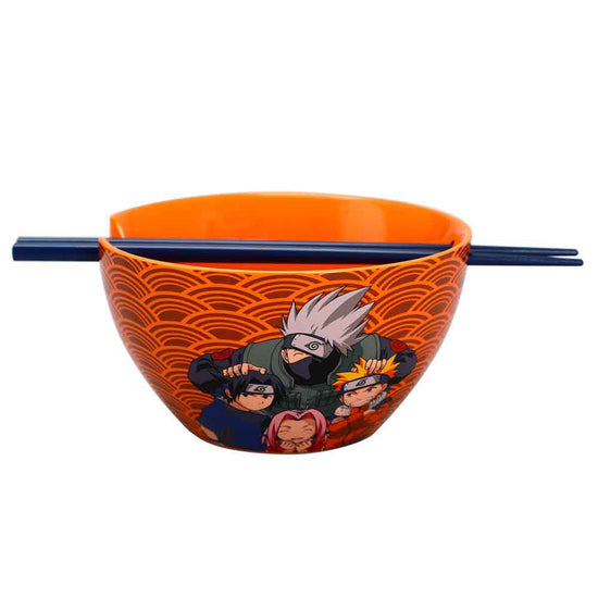 Naruto Team 7 Ceramic Ramen Bowl with Chopsticks