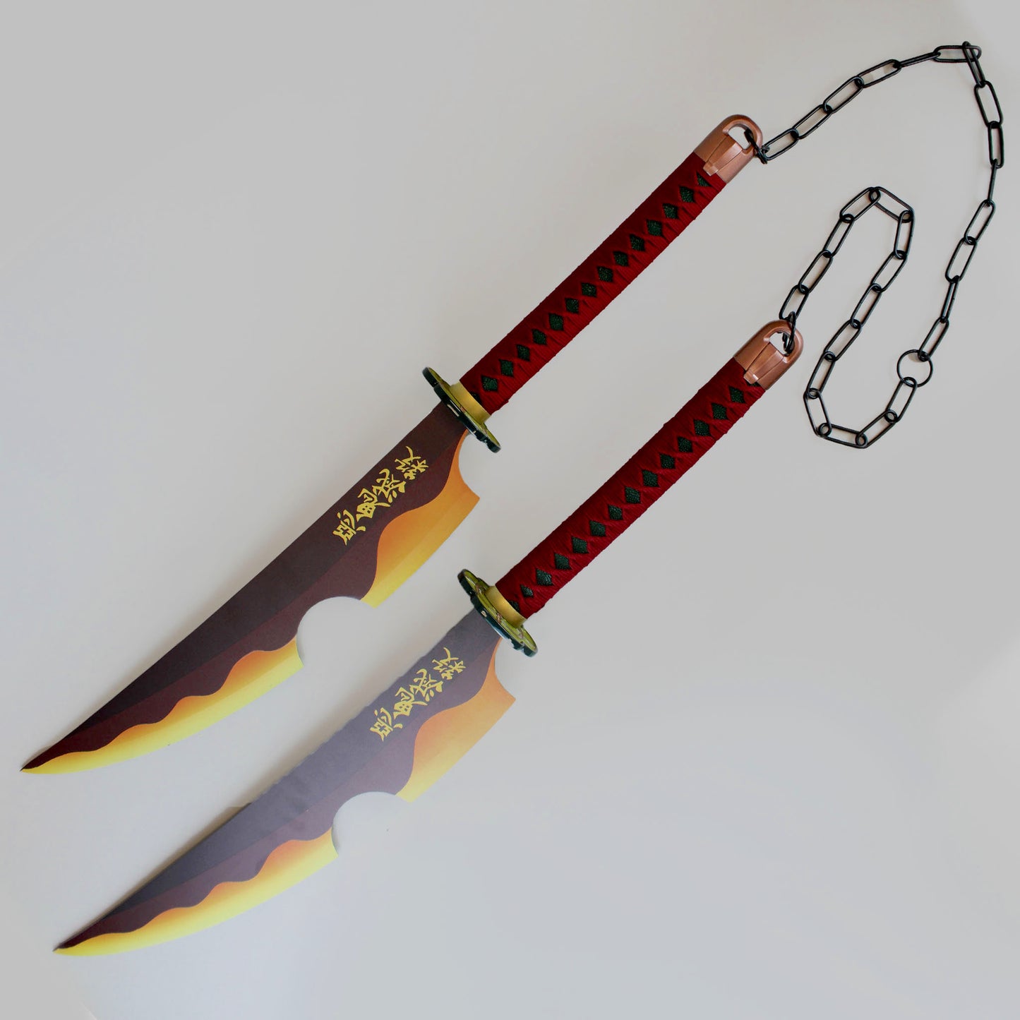 Load image into Gallery viewer, Tengen Uzui Swords (Demon Slayer) Fire Orange Ver. Steel Replica Set of 2
