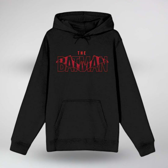 The Batman 2022 Title Logo (DC) Red and Black Pullover Hoodie Sweatshirt