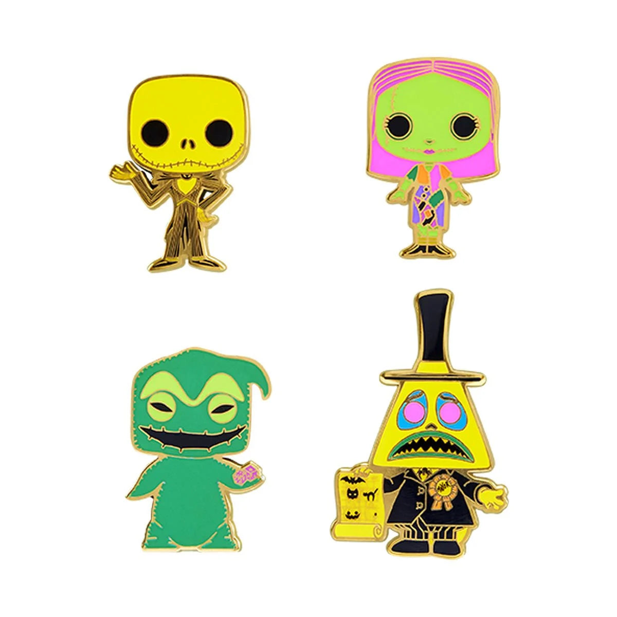 Load image into Gallery viewer, The Nightmare Before Christmas (Disney) Black Light Glow Pop! Pin Set
