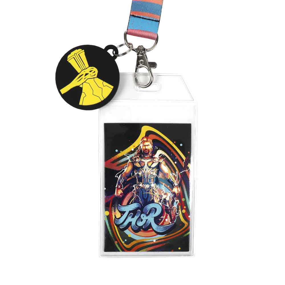 Load image into Gallery viewer, Thor: Love and Thunder Symbols (Marvel) Neon Print Breakaway Lanyard

