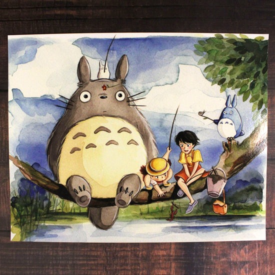 Load image into Gallery viewer, Totoro on the Branch (My Neighbor Totoro) Watercolor Art Print
