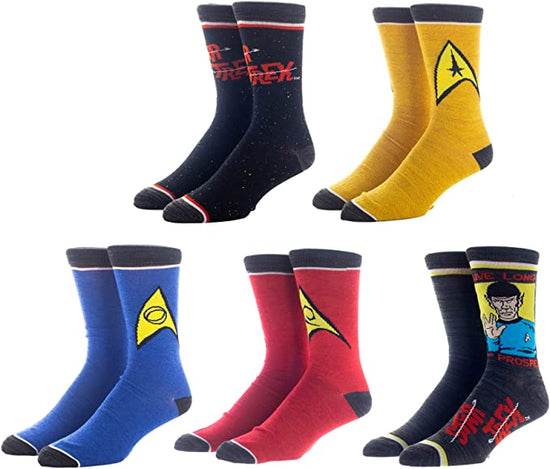 Star Trek Starfleet Crew Socks 5 Pair Set