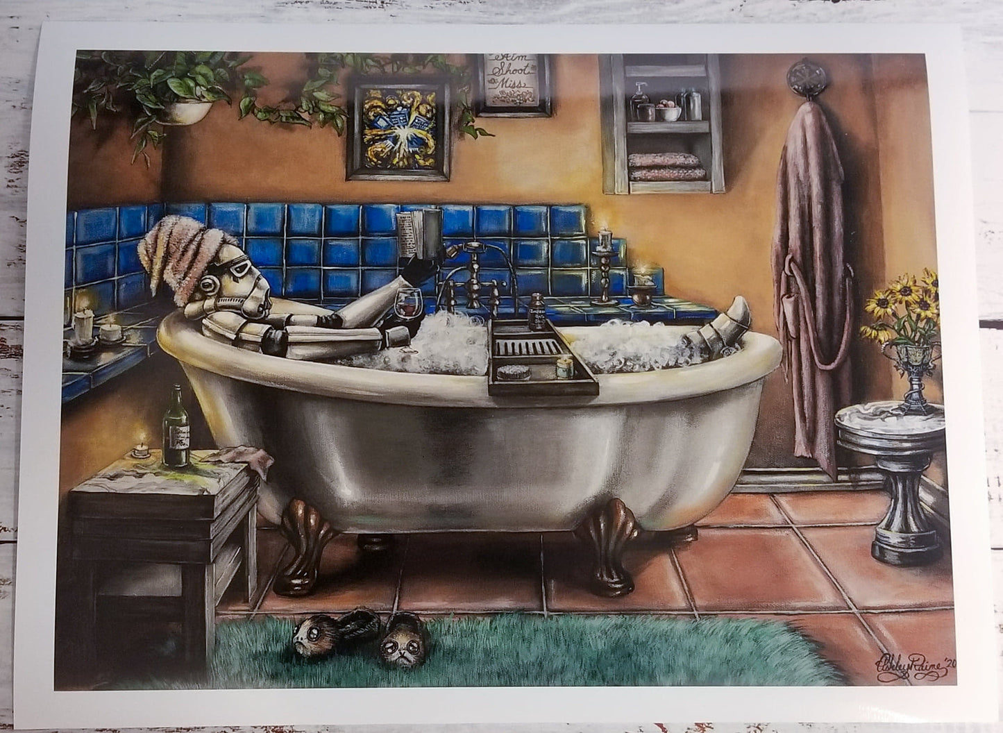 Stormtrooper Bubble Bath (Star Wars) Bathroom Parody Art Print