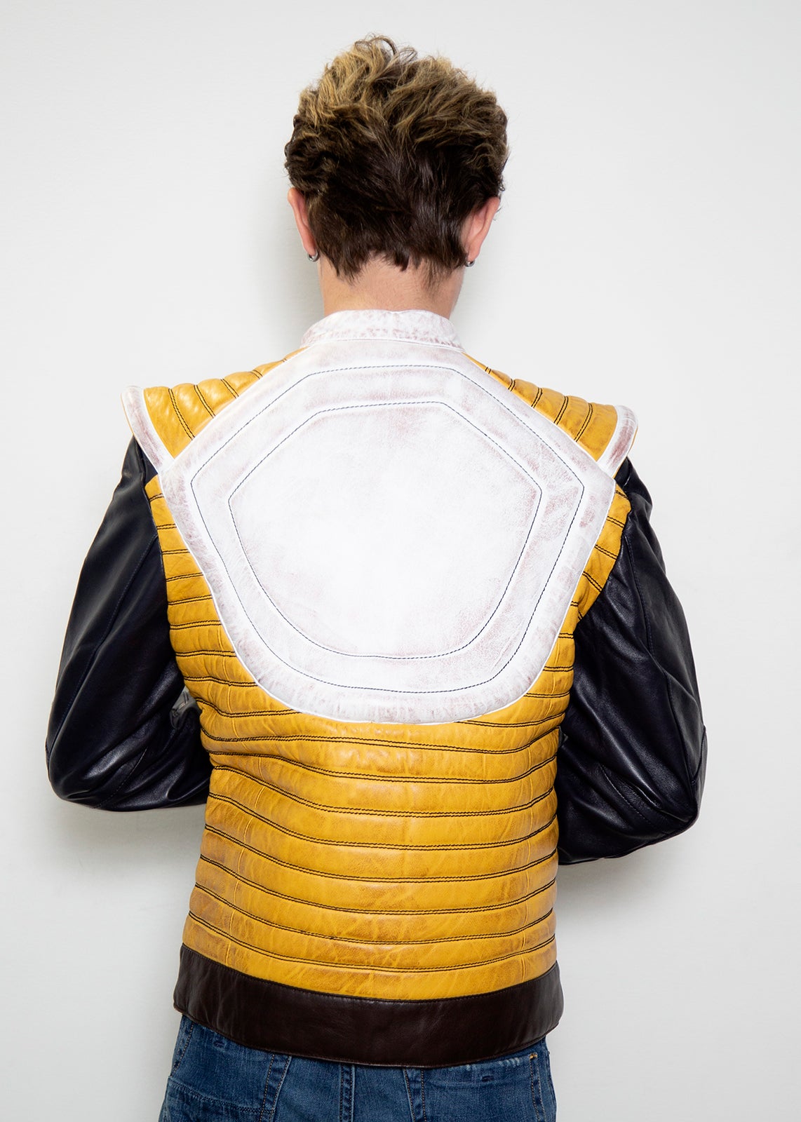 Load image into Gallery viewer, Vegeta Prince of Saiyans Dragon Ball Z Mens Faux Leather Jacket by Luca Designs
