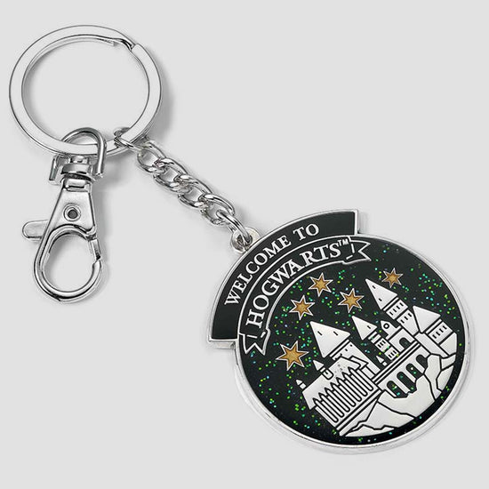 Welcome to Hogwarts (Harry Potter)  Silver Plated Sparkle Keychain