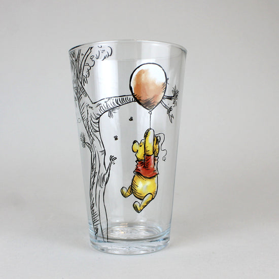 Winnie the Pooh Watercolor (Disney) 16oz Set of 4 Glasses