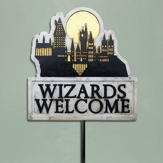 Wizards Welcome Harry Potter Hogwarts Castle Resin Garden Stake