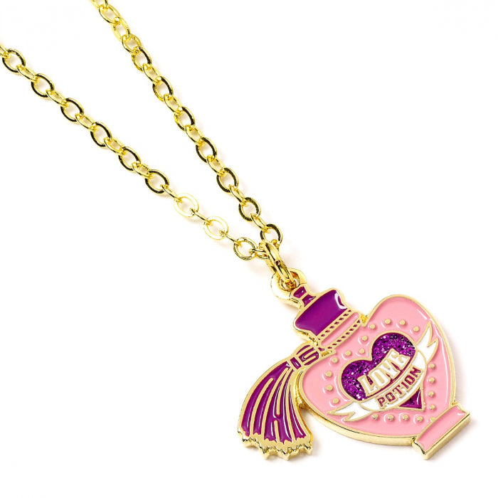 Load image into Gallery viewer, Love Potion Charm (Harry Potter) Metal Enamel Necklace with Glitter Detail
