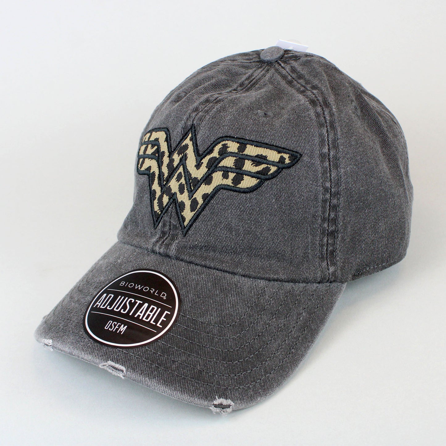 Load image into Gallery viewer, Wonder Woman (DC Comics) Leopard Print Logo Distressed Hat
