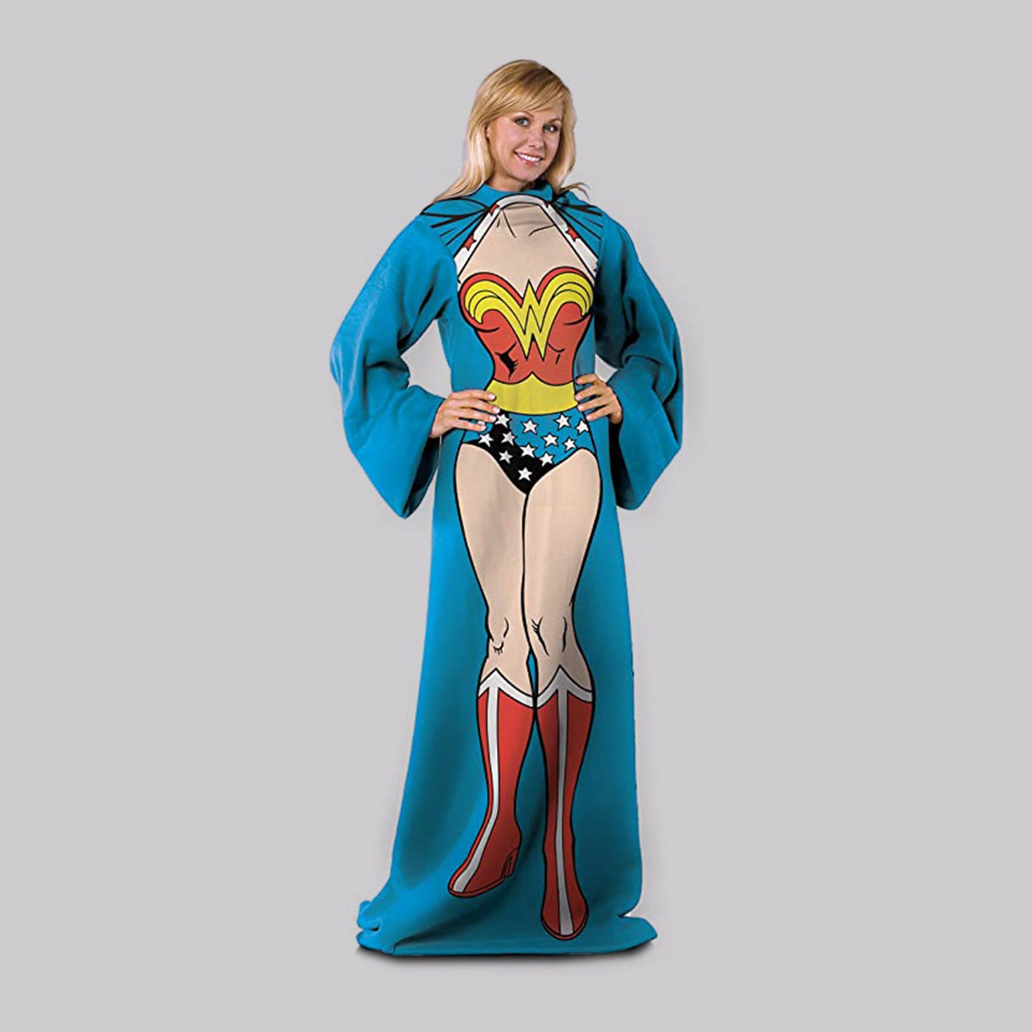 Wonder Woman Classic Comic Costume (DC Comics) Wearable Blanket With Sleeves