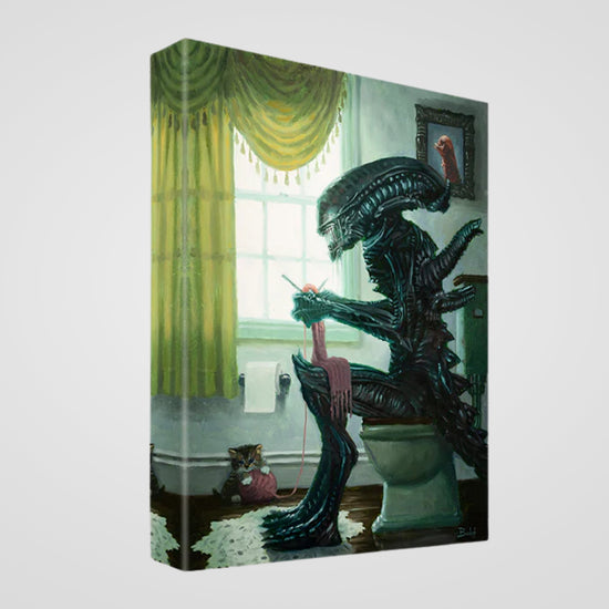 Load image into Gallery viewer, Xenomorph Alien Bathroom Parody Art Print
