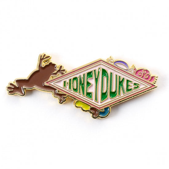 Load image into Gallery viewer, Honeydukes Sweet Shop Chocolate Frog (Harry Potter) Logo Enamel Pin
