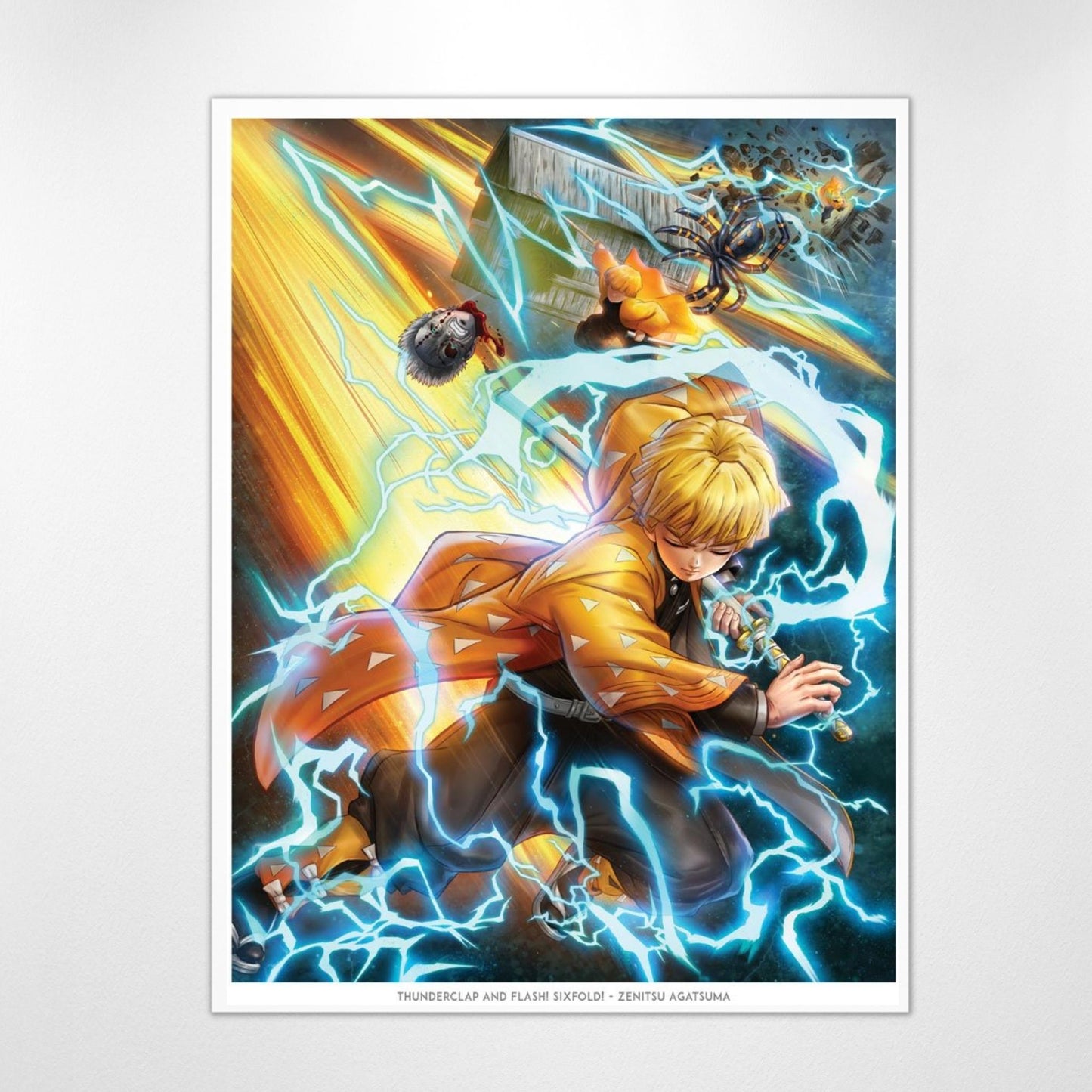 Zenitsu "Thunder Breathing" (Demon Slayer) Premium Art Print